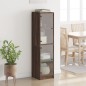 vidaXL Aparador con puertas de vidrio marrón roble 35x37x142 cm vidaXL Aparador con puertas de vidrio marrón roble 35x37x142 cm