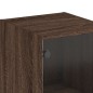 vidaXL Aparador con puertas de vidrio marrón roble 35x37x142 cm vidaXL Aparador con puertas de vidrio marrón roble 35x37x142 cm
