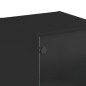 vidaXL Aparador con puerta de vidrio negro 35x37x142 cm vidaXL Aparador con puerta de vidrio negro 35x37x142 cm