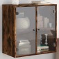 vidaXL Mueble de pared puertas de vidrio roble ahumado 68x37x68,5 cm vidaXL Mueble de pared puertas de vidrio roble ahumado 68x37x68,5 cm