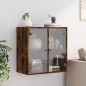 vidaXL Mueble de pared puertas de vidrio roble ahumado 68x37x68,5 cm vidaXL Mueble de pared puertas de vidrio roble ahumado 68x37x68,5 cm