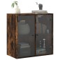 vidaXL Mueble de pared puertas de vidrio roble ahumado 68x37x68,5 cm vidaXL Mueble de pared puertas de vidrio roble ahumado 68x37x68,5 cm