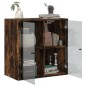 vidaXL Mueble de pared puertas de vidrio roble ahumado 68x37x68,5 cm vidaXL Mueble de pared puertas de vidrio roble ahumado 68x37x68,5 cm