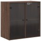 vidaXL Mueble de pared puertas de vidrio marrón roble 68x37x68,5 cm vidaXL Mueble de pared puertas de vidrio marrón roble 68x37x68,5 cm
