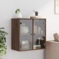 vidaXL Mueble de pared puertas de vidrio marrón roble 68x37x68,5 cm vidaXL Mueble de pared puertas de vidrio marrón roble 68x37x68,5 cm
