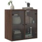 vidaXL Mueble de pared puertas de vidrio marrón roble 68x37x68,5 cm vidaXL Mueble de pared puertas de vidrio marrón roble 68x37x68,5 cm
