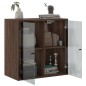vidaXL Mueble de pared puertas de vidrio marrón roble 68x37x68,5 cm vidaXL Mueble de pared puertas de vidrio marrón roble 68x37x68,5 cm