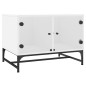 vidaXL Mesa de centro con puertas de vidrio blanca 68,5x50x50 cm vidaXL Mesa de centro con puertas de vidrio blanca 68,5x50x50 cm