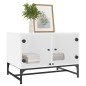 vidaXL Mesa de centro con puertas de vidrio blanca 68,5x50x50 cm vidaXL Mesa de centro con puertas de vidrio blanca 68,5x50x50 cm