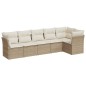 vidaXL Juego de sofás jardín con cojines 6 pzas ratán sintético beige vidaXL Juego de sofás jardín con cojines 6 pzas ratán sintético beige