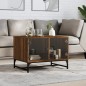 vidaXL Mesa de centro con puertas de vidrio marrón roble 68,5x50x50 cm vidaXL Mesa de centro con puertas de vidrio marrón roble 68,5x50x50 cm