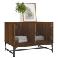 vidaXL Mesa de centro con puertas de vidrio marrón roble 68,5x50x50 cm vidaXL Mesa de centro con puertas de vidrio marrón roble 68,5x50x50 cm