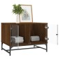 vidaXL Mesa de centro con puertas de vidrio marrón roble 68,5x50x50 cm vidaXL Mesa de centro con puertas de vidrio marrón roble 68,5x50x50 cm