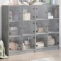 vidaXL Estantería con puertas madera de ingeniería gris 136x37x109 cm vidaXL Estantería con puertas madera de ingeniería gris 136x37x109 cm