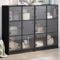 vidaXL Estantería con puertas madera de ingeniería negro 136x37x109 cm vidaXL Estantería con puertas madera de ingeniería negro 136x37x109 cm