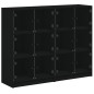 vidaXL Estantería con puertas madera de ingeniería negro 136x37x109 cm vidaXL Estantería con puertas madera de ingeniería negro 136x37x109 cm