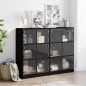 vidaXL Estantería con puertas madera de ingeniería negro 136x37x109 cm vidaXL Estantería con puertas madera de ingeniería negro 136x37x109 cm