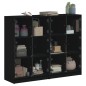 vidaXL Estantería con puertas madera de ingeniería negro 136x37x109 cm vidaXL Estantería con puertas madera de ingeniería negro 136x37x109 cm