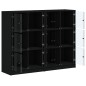 vidaXL Estantería con puertas madera de ingeniería negro 136x37x109 cm vidaXL Estantería con puertas madera de ingeniería negro 136x37x109 cm