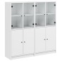 vidaXL Estantería con puertas madera de ingeniería negro 136x37x142 cm vidaXL Estantería con puertas madera de ingeniería negro 136x37x142 cm