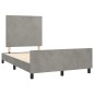 vidaXL Estructura de cama con cabecero terciopelo gris claro 120x200cm