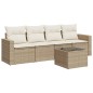 vidaXL Juego de sofás jardín con cojines 5 pzas ratán sintético beige vidaXL Juego de sofás jardín con cojines 5 pzas ratán sintético beige