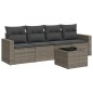 vidaXL Juego de sofás jardín con cojines 5 pzas ratán sintético gris vidaXL Juego de sofás jardín con cojines 5 pzas ratán sintético gris