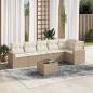 vidaXL Set sofás de jardín 7 piezas y cojines ratán sintético beige vidaXL Set sofás de jardín 7 piezas y cojines ratán sintético beige