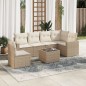 vidaXL Set sofás de jardín 7 piezas y cojines ratán sintético beige vidaXL Set sofás de jardín 7 piezas y cojines ratán sintético beige