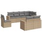 vidaXL Juego de sofás de jardín con cojines beige 8 pzas ratán PE vidaXL Juego de sofás de jardín con cojines beige 8 pzas ratán PE