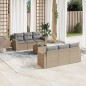 vidaXL Set sofás de jardín 7 piezas y cojines ratán sintético beige vidaXL Set sofás de jardín 7 piezas y cojines ratán sintético beige