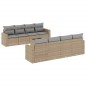 vidaXL Set de sofás de jardín 9 pzas con cojines ratán sintético beige vidaXL Set de sofás de jardín 9 pzas con cojines ratán sintético beige