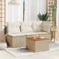 vidaXL Mesa de jardín ratán sintético madera acacia beige 55x55x37 cm vidaXL Mesa de jardín ratán sintético madera acacia beige 55x55x37 cm