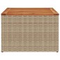 vidaXL Mesa de jardín ratán sintético madera acacia beige 55x55x37 cm vidaXL Mesa de jardín ratán sintético madera acacia beige 55x55x37 cm