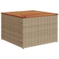 vidaXL Mesa de jardín ratán sintético madera acacia beige 55x55x37 cm vidaXL Mesa de jardín ratán sintético madera acacia beige 55x55x37 cm
