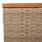 vidaXL Mesa de jardín ratán sintético madera acacia beige 55x55x37 cm vidaXL Mesa de jardín ratán sintético madera acacia beige 55x55x37 cm
