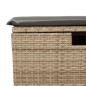 vidaXL Taburete de jardín con cojín ratán sintético beige 55x55x37cm vidaXL Taburete de jardín con cojín ratán sintético beige 55x55x37cm