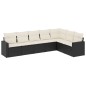 vidaXL Set de comedor de jardín 7 pzas y cojines ratán sintético negro vidaXL Set de comedor de jardín 7 pzas y cojines ratán sintético negro