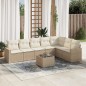 vidaXL Juego de sofás de jardín con cojines beige 8 pzas ratán PE vidaXL Juego de sofás de jardín con cojines beige 8 pzas ratán PE