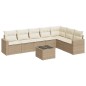 vidaXL Juego de sofás de jardín con cojines beige 8 pzas ratán PE vidaXL Juego de sofás de jardín con cojines beige 8 pzas ratán PE