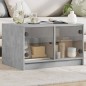 vidaXL Mesa de centro con puertas de vidrio grs hormigón 68x50x42 cm vidaXL Mesa de centro con puertas de vidrio grs hormigón 68x50x42 cm
