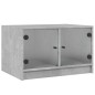 vidaXL Mesa de centro con puertas de vidrio grs hormigón 68x50x42 cm vidaXL Mesa de centro con puertas de vidrio grs hormigón 68x50x42 cm