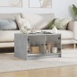 vidaXL Mesa de centro con puertas de vidrio grs hormigón 68x50x42 cm vidaXL Mesa de centro con puertas de vidrio grs hormigón 68x50x42 cm