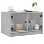vidaXL Mesa de centro con puertas de vidrio grs hormigón 68x50x42 cm vidaXL Mesa de centro con puertas de vidrio grs hormigón 68x50x42 cm