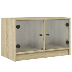 vidaXL Mueble de TV con puertas de vidrio roble Sonoma 68x37x42 cm