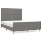vidaXL Estructura de cama con cabecero de tela gris oscuro 140x190 cm vidaXL Estructura de cama con cabecero de tela gris oscuro 140x190 cm