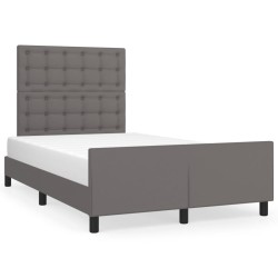 vidaXL Estructura de cama con cabecero cuero sintético gris 120x200cm