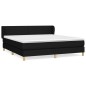 vidaXL Cama box spring con colchón tela negro 180x200 cm vidaXL Cama box spring con colchón tela negro 180x200 cm