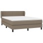 vidaXL Cama box spring con colchón tela gris taupe 140x190 cm vidaXL Cama box spring con colchón tela gris taupe 140x190 cm