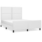 vidaXL Estructura de cama cabecero cuero sintético blanco 140x200 cm